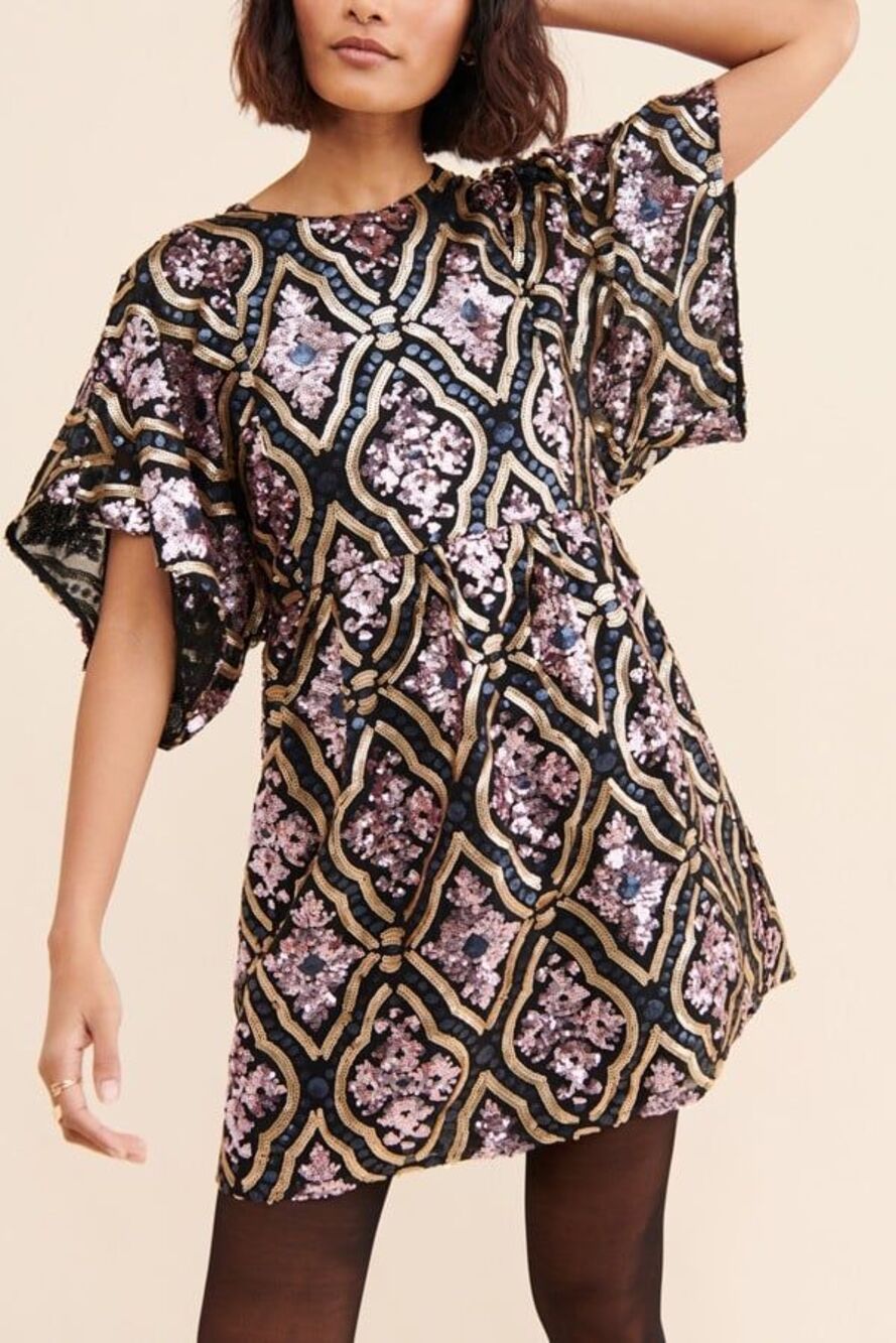 Anthropologie Amalia Sequined Tunic Dress XS